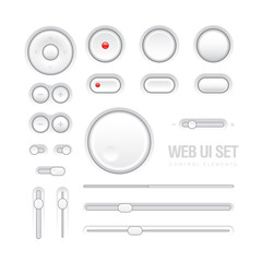 Web UI Elements Design Light Gray