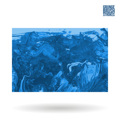 Blue brush stroke and texture. Grunge vector abstract hand - painted element. Underline and border design.