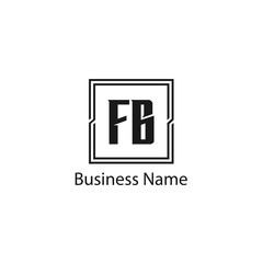 Initial Letter FB Logo Template Design