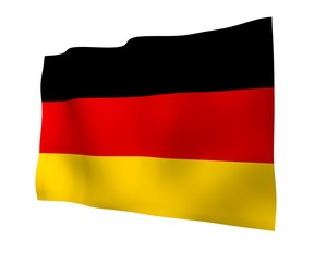 Flag of Germany. Wide format 3D illustration. State symbol of the Federal Republic of Germany. 3D rendering