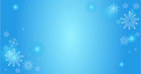 Blue Christmas snowflakes background. Blue banner with snowflakes