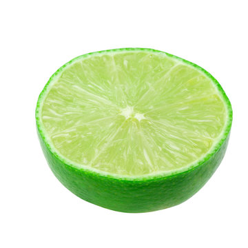 Lime slices isolated on a white background with clipping path