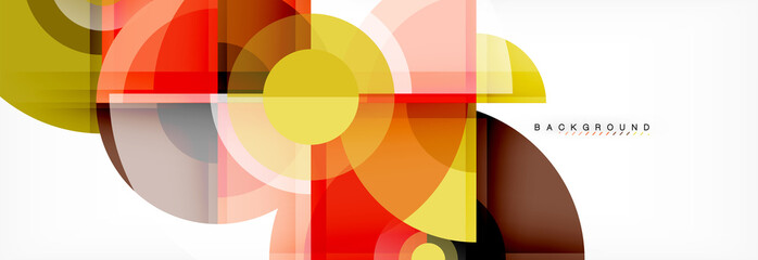 Obraz premium Abstract background - multicolored circles, trendy minimal geometric design