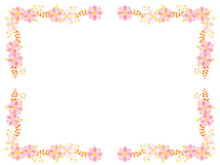 ピンクのコスモスのフレーム