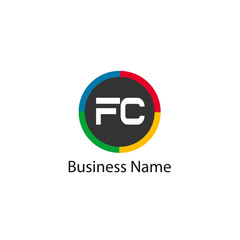 Initial Letter FC Logo Template Design