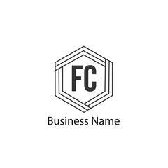 Initial Letter FC Logo Template Design