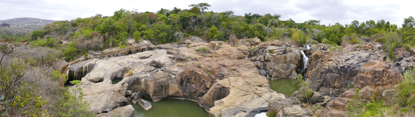Rock Formations and Waterfall at Lowveld National Botanical Garden, Nelspruit, Mpumalanga, South Africa