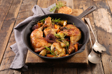 chicken leg and vegetable