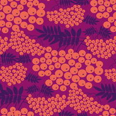 Modern pink rowanberry seamless pattern