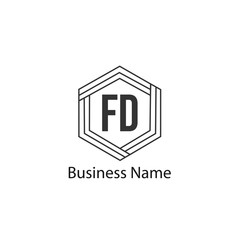 Initial Letter FD Logo Template Design