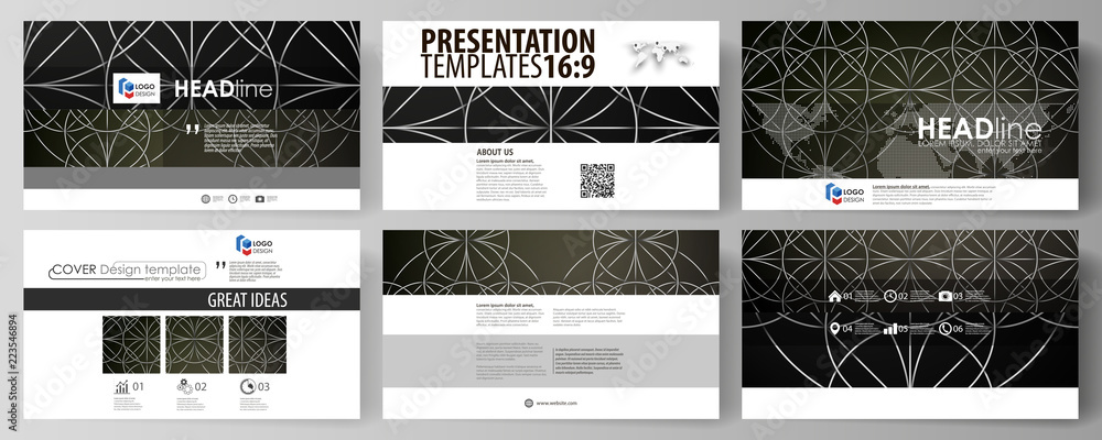 Poster business templates in hd format for presentation slides. easy editable vector layouts in flat design