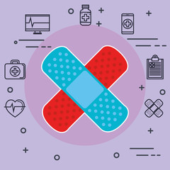 bandages with medical healthcare icons