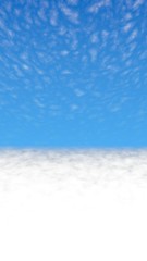 Blue sky background with white clouds. Cumulus white clouds in the clear blue sky in the morning. 3D illustration