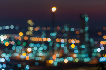 Oil refinery at twilight bokeh