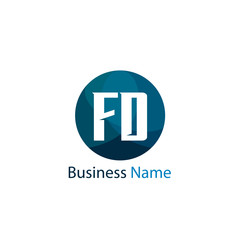 Initial Letter FD Logo Template Design