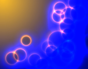 Abstract full of glitch circular bubble background for design.  illustration