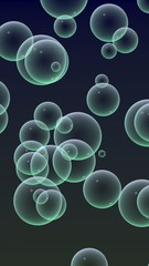 Dark background green mesh bubbles. Wallpaper, texture with bubble. 3D illustration