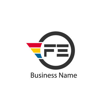Initial Letter FE Logo Template Design
