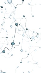 Neural network. Social network. Futuristic dna, deoxyribonucleic acid. Abstract molecule, cell illustration, mycelium. Light background. 3D illustration