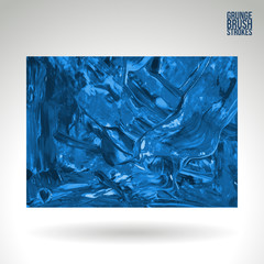 Blue brush stroke and texture. Grunge vector abstract hand - painted element. Underline and border design.