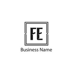 Initial Letter FE Logo Template Design