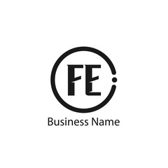 Initial Letter FE Logo Template Design