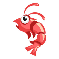 Cartoon vector shrimp character