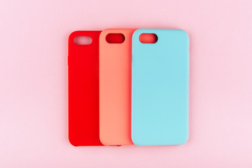 Set of colored silicone covers for smart phone