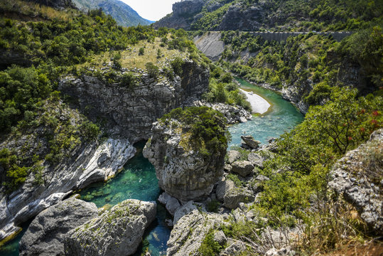 Landscape, Moraca River Canyon in Montenegro.