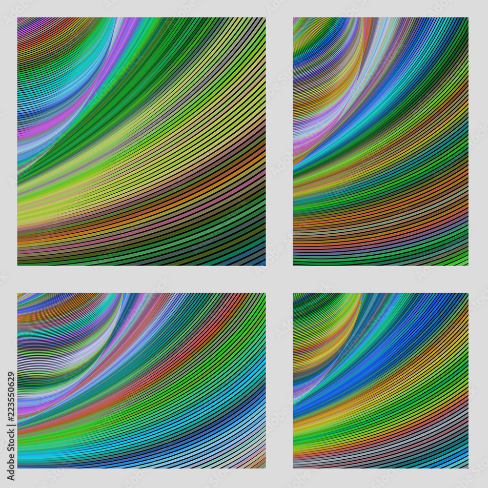 Poster multicolored computer generated psychedelic design brochure background set