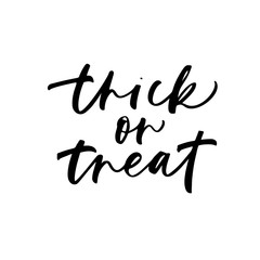 Trick or treat isolated quote.