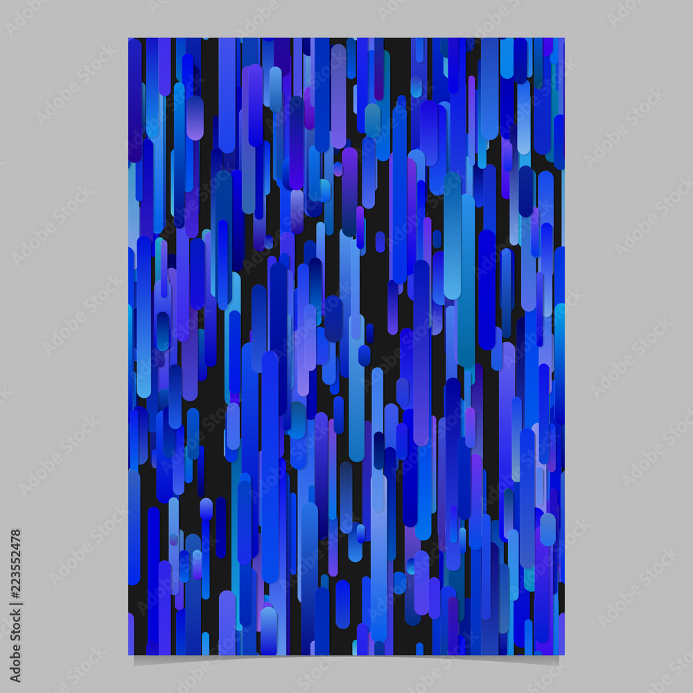 Poster blue modern abstract gradient vertical rounded stripe pattern poster background template - vector st