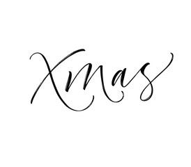 Xmas phrase.  Hand drawn brush style modern calligraphy. Vector illustration of handwritten lettering. 