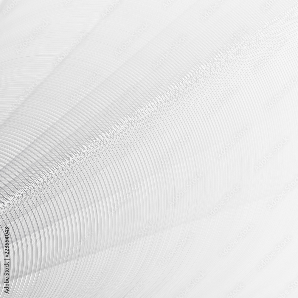 Fototapete Abstract light gray texture with thin concentric circles. Graphic pattern with bokeh effect