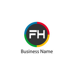 Obraz premium Initial Letter FH Logo Template Design