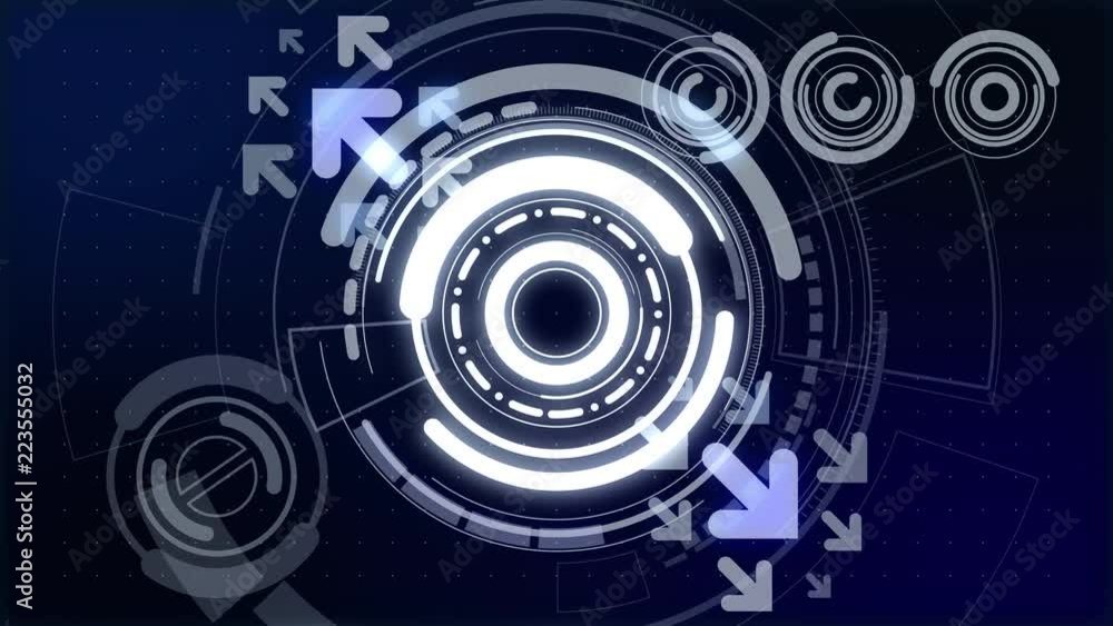 Poster Futuristic interface concept. Loop background movie.