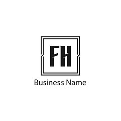 Initial Letter FH Logo Template Design