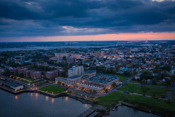 Fototapeta na wymiar Aerial Sunset in Perth Amboy New Jersey