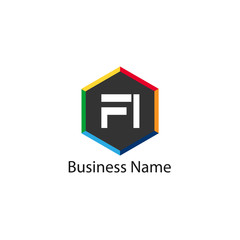 Initial Letter FI Logo Template Design