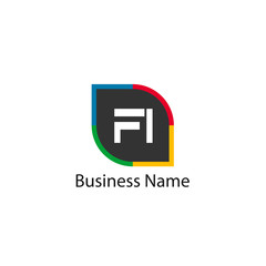 Initial Letter FI Logo Template Design