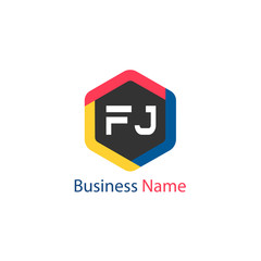 Initial Letter FJ Logo Template Design