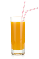 Peach juice in a glass