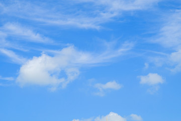clouds in the blue sky background.