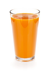 Fresh carrot juice glass