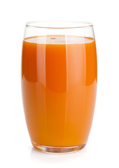 Fresh carrot juice glass