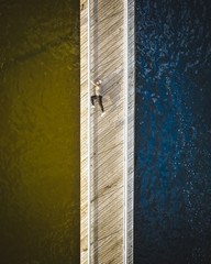 Aerial Abstract of Man Climbing 
