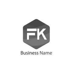 Initial Letter FK Logo Template Design