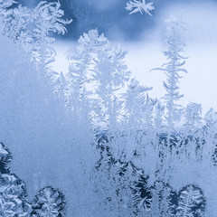 Fototapeta na wymiar Frosted winter window