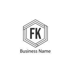 Initial Letter FK Logo Template Design