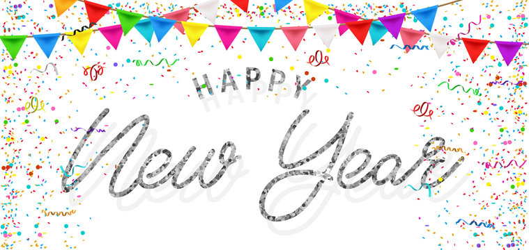 Happy New Year greeting card. Happy New Year background.